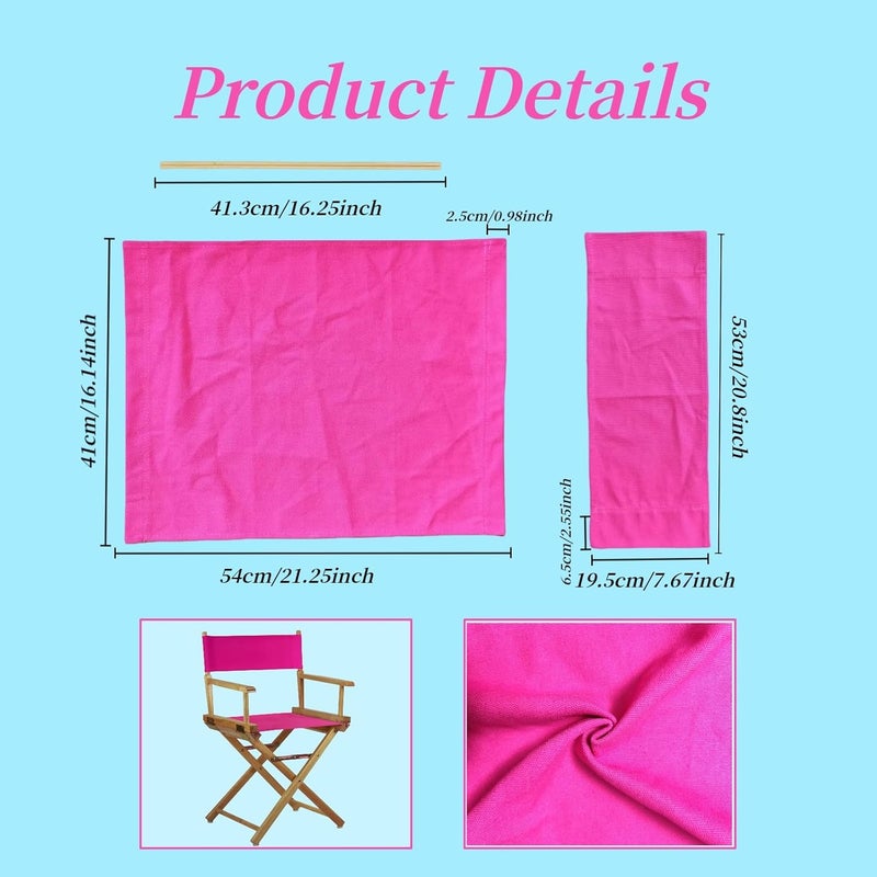 wonofa 1 Set Director Chair Canvas Replacement with Wood Stick,21.2" L x 16.1" W Portable Replacement Cover Canvas for Directors Chair,Casual Home Director Chair Replacement Canvas (Rose Red) - Image 3